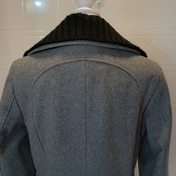 Calvin Klein Women's Grey & Black Wool Blend Pea Coat Size 6 - Picture 8 of 15